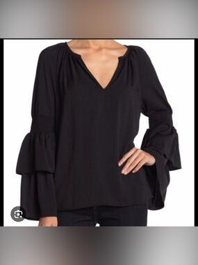 Ramy Brook Black Lali V-neck blouse